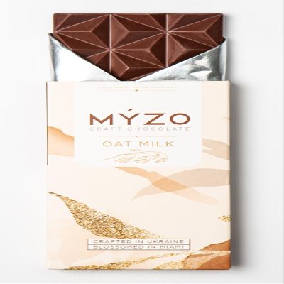 MYZO 48% Oat Milk Chocolate Bar Dairy Free, Single Origin Costa Rica Cacao Bean to Bar, Direct Trade, No Soy Lecithin, No Palm Oil, Small Batch Craft Chocolate