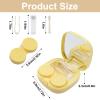 Auvotuis Contact Lens Case Travel Kit with Mirror and Remover Tool, Leakproof Portable Solution Bottle and Tweezers, Essential Eye Care Set for Daily Use (Yellow) view 2
