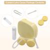 Auvotuis Contact Lens Case Travel Kit with Mirror and Remover Tool, Leakproof Portable Solution Bottle and Tweezers, Essential Eye Care Set for Daily Use (Yellow) view 3
