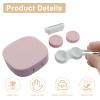Auvotuis Contact Lens Case Travel Kit with Mirror and Remover Tool, Leakproof Portable Solution Bottle and Tweezers, Essential Eye Care Set for Daily Use (Pink) view 4