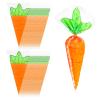 100PCS Carrot Snack bags with Ties Easter Cone Shaped Cellophane Bags for Treats Candy Popcorn Cookie Goodie Goody Gift Wrap Spring Easter Party Favors Supplies Decorations Holiday Baggies Pouch view 1