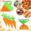 100PCS Carrot Snack bags with Ties Easter Cone Shaped Cellophane Bags for Treats Candy Popcorn Cookie Goodie Goody Gift Wrap Spring Easter Party Favors Supplies Decorations Holiday Baggies Pouch view 3