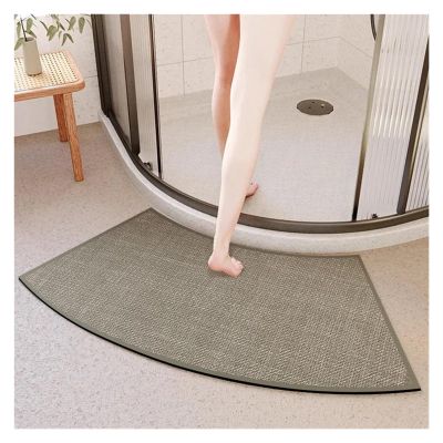 Curved Shower Mat Corner Shower Mat, Curved Bath Non Slip Fan-Shaped Outside 18x40inch