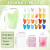Sherr 24 Sets Gua Sha Facial Tools Bulk Resin Heart Shaped Guasha Boards with Organza Pouch and Cards for Face Body Massage Relaxation Self Care Ideal Spa Acupuncture Prevent Wrinkles(Deep Colors) view 2