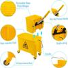 2026 Commercial Mop Bucket on Wheels, 20 Quart Side Yellow Press Wringer Combo Mop and Bucket with Wringer Set for Home All-in-One Tandem Mopping Bucket (Yellow) view 3