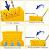 2026 Commercial Mop Bucket on Wheels, 20 Quart Side Yellow Press Wringer Combo Mop and Bucket with Wringer Set for Home All-in-One Tandem Mopping Bucket (Yellow) view 4