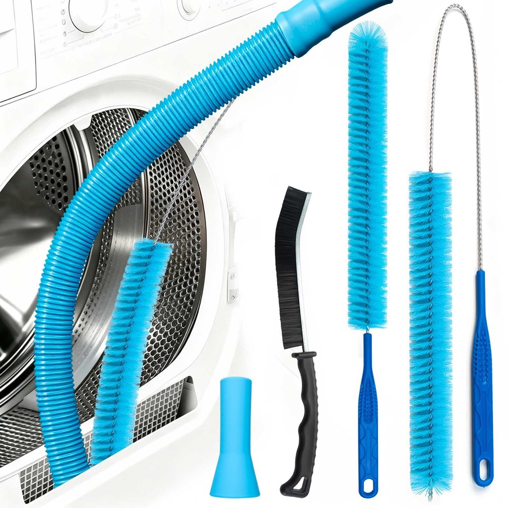 Dryer Vent Cleaner Kit with Flexible Vacuum Hose Attachment - Universal Dryer Lint Remover Vacuum Tool for Clothes Dryer Cleaning, Shop Vac Attachments, Lint Trap Cleaner & Home Cleaning Tools