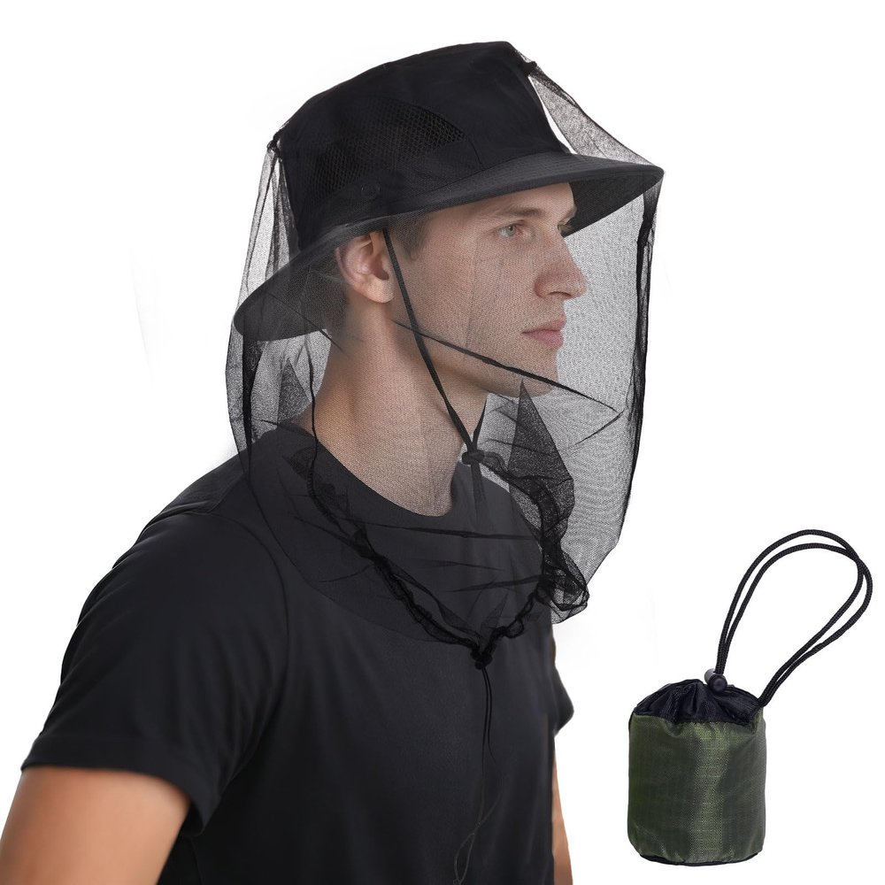 2 Pack Premium Mosquito Head Net Beekeeper Mask Protection for Men & Women Outdoor Against Midges, Bugs