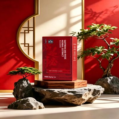 Saffron Rose Extract Tea Saffron Tea Gluten Free, Individually Tea Bags with Angelica Root, Rose, Peach Kernel, Tangerine Peel, Instant Mixing Women-Friendly Enjoy Hot or Iced