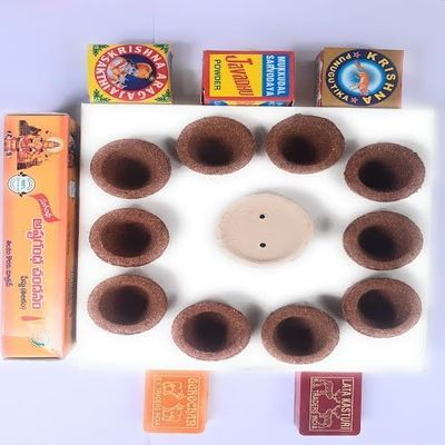 (10 Javadhu Cups,Javadhu Powder,Punugu,Aragaja Paste,Gorochan,Kasturi, and Sandal Paste) for Pooja Purpose (Pack of 7)
