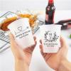 200pcs Custom Disposable Frosted Plastic Cups Napkins Set, Personalized Wedding Cups for Party, Custom Cocktail Napkins With Logo Names, Perfect for Birthday,Bridal Shower view 1
