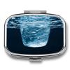 Water Pill Organizer 2 Compartments Small Pill Box for Pocket Purse Portable Travel Pill Case Metal Medicine Organizer Daily Pill Container for Vitamin Fish Oil Supplement view 1