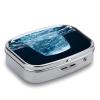 Water Pill Organizer 2 Compartments Small Pill Box for Pocket Purse Portable Travel Pill Case Metal Medicine Organizer Daily Pill Container for Vitamin Fish Oil Supplement view 3
