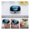 Water Pill Organizer 2 Compartments Small Pill Box for Pocket Purse Portable Travel Pill Case Metal Medicine Organizer Daily Pill Container for Vitamin Fish Oil Supplement view 4