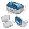 Swimming Fish Png Pill Organizer 2 Compartments Small Pill Box for Pocket Purse Portable Travel Pill Case Metal Medicine Organizer Daily Pill Container for Vitamin Fish Oil Supplement view 2