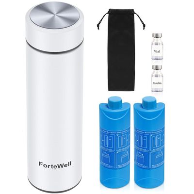 Fortewell 60H Insulin Cooler Travel Case TSA Approved (White)