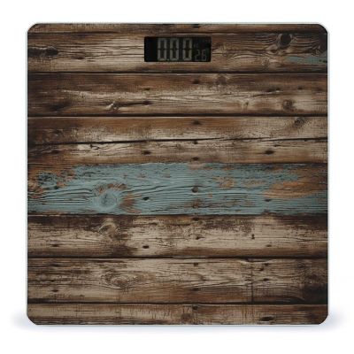 Rustic Old Barn Wood Scale for Body Weight Accurate Digital Bathroom Scale Toughened Glass High Precision Scales Smart Weight Scales with Large LCD Backlight Display Weighing Machine