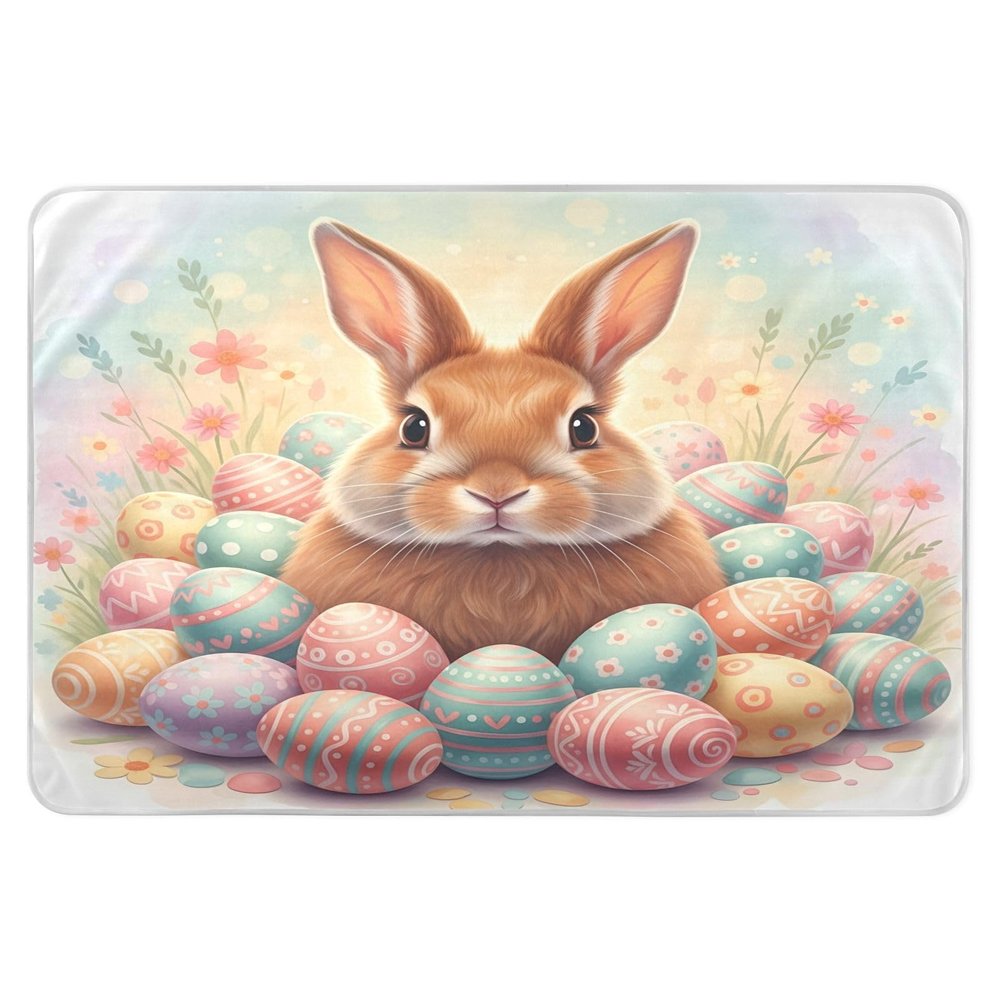 CEBUGI 34 x 52Washable Underpads Heavy Absorbency Waterproof Incontinence Bed Pads Easter Bunny Pee Pads for Adults Kids and Baby