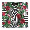 Black White Stripes Red Rose Flowers Scale for Body Weight Accurate Digital Bathroom Scale Toughened Glass High Precision Scales Smart Weight Scales with Large LCD Backlight Display Weighing Machine view 1