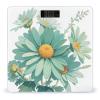 Mint Green Watercolor Daisy Scale for Body Weight Accurate Digital Bathroom Scale Toughened Glass High Precision Scales Smart Weight Scales with Large LCD Backlight Display Weighing Machine