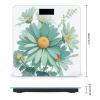 Mint Green Watercolor Daisy Scale for Body Weight Accurate Digital Bathroom Scale Toughened Glass High Precision Scales Smart Weight Scales with Large LCD Backlight Display Weighing Machine view 2