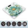 Mint Green Watercolor Daisy Scale for Body Weight Accurate Digital Bathroom Scale Toughened Glass High Precision Scales Smart Weight Scales with Large LCD Backlight Display Weighing Machine view 3