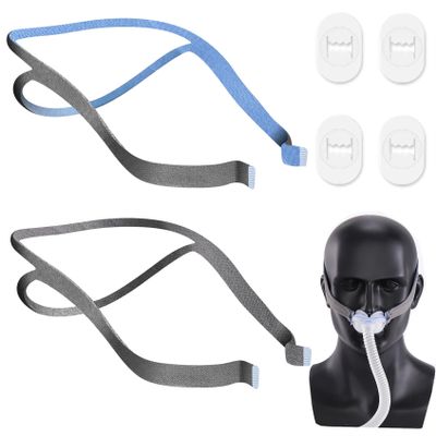 2-Pack Airfit P10 Headgear Strap with 4 Adjustment Clips Replacement Headgear Elastic Straps for AirFit P10 Nasal Pillow Mask