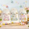 Raindull Personalized Easter Bunny Bags, Custom Easter Gift Bags for Kids Boys Girls, Customized Easters Bunny Sack with Name, Reusable Drawstring Bag for Egg Hunts, Cute Goodie Treat Bag for Family view 3