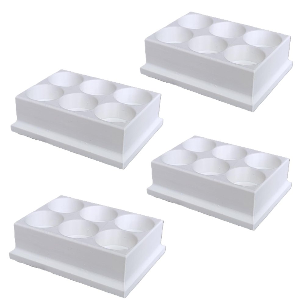 Znet3D Eye Drop Bottle Organizer 6Slot Holder for Eye Drop Bottles, Upright Storage Stand, Compact Countertop Organizer Made in USA (4 - Pack)