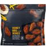 Honey BBQ Bone-In Chicken Wings , The flat and drumette wing sections are covered in sweet, smoky honey BBQ sauce for a savory flavor. These chicken wings are fully cooked and ready-to-eat for a protein packed snack. Simply heat in an oven or microwa view 1