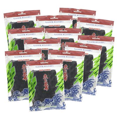 Seaweed Dashi Kombu 4 oz (Pack of 12) Dried Seaweed for Miso Soup & Broth Kombu Kelp Flavor Traditional Japanese Style Sealed Package