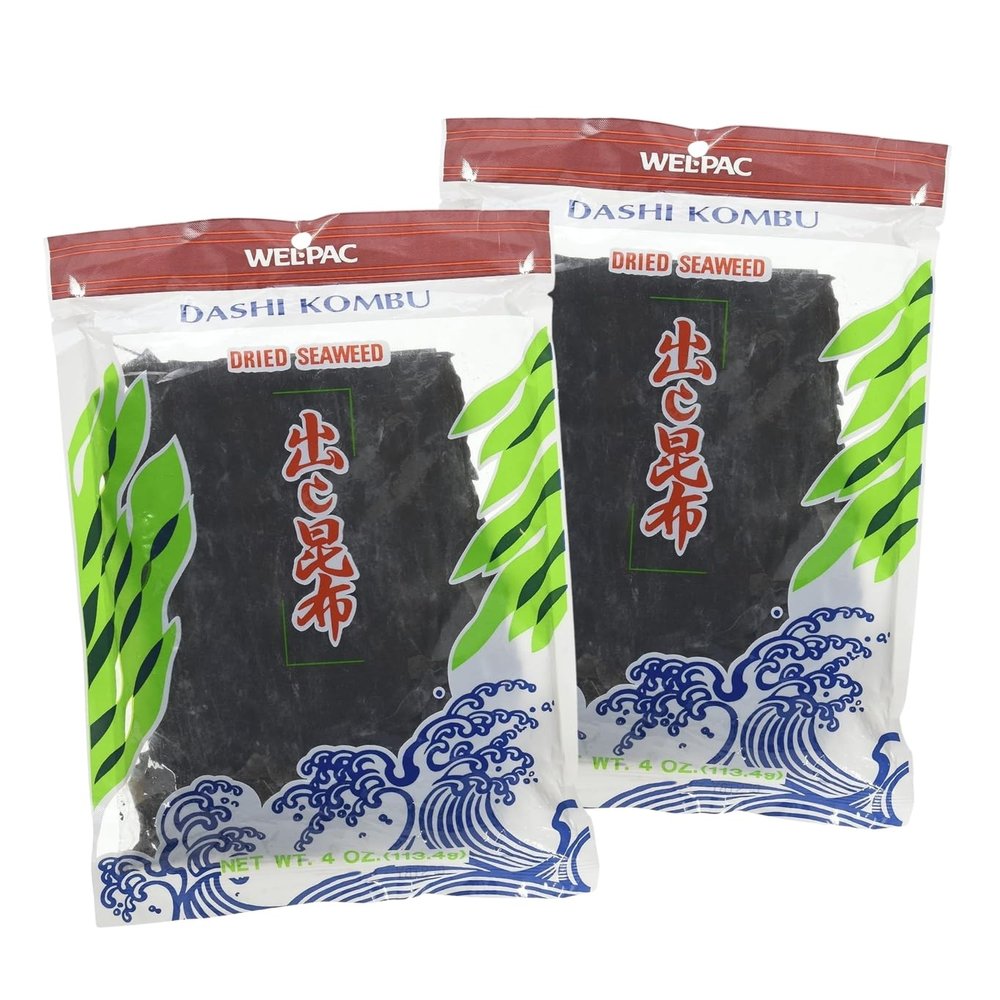 Seaweed Dashi Kombu 4 oz (Pack of 2) Dried Seaweed for Miso Soup & Broth Kombu Kelp Flavor Traditional Japanese Style Sealed Package