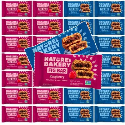 Nature- Bakery' Soft Baked Whole Grain Fig & Fruit Bars Variety Pack, 32 Individally Wrapped Twin Packs (2 oz Each), Real Fruit Filled Snack Bars for Lunch, School & On-the-Go