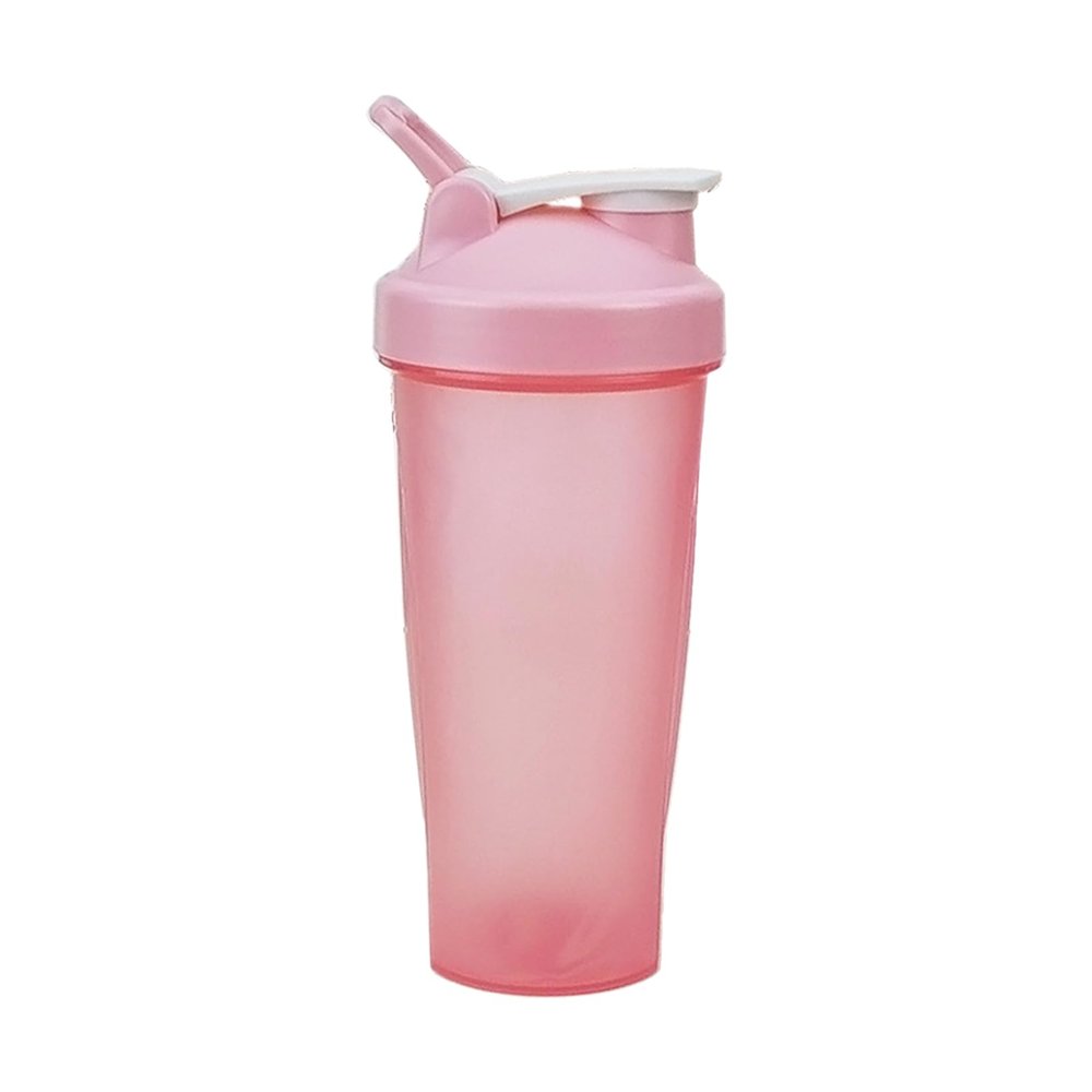 Brrnoo Protein Shaker Bottle, Water with Loop Shaker Balls Leak Proof 20oz Protein for Pre Workout Outdoor Sports Gym Fitness (Pink)