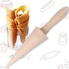 Wooden Egg Roll Ice Cream Cone Spiral Croissants Horn Moulds Omelet Waffle Roller Pastry view 4