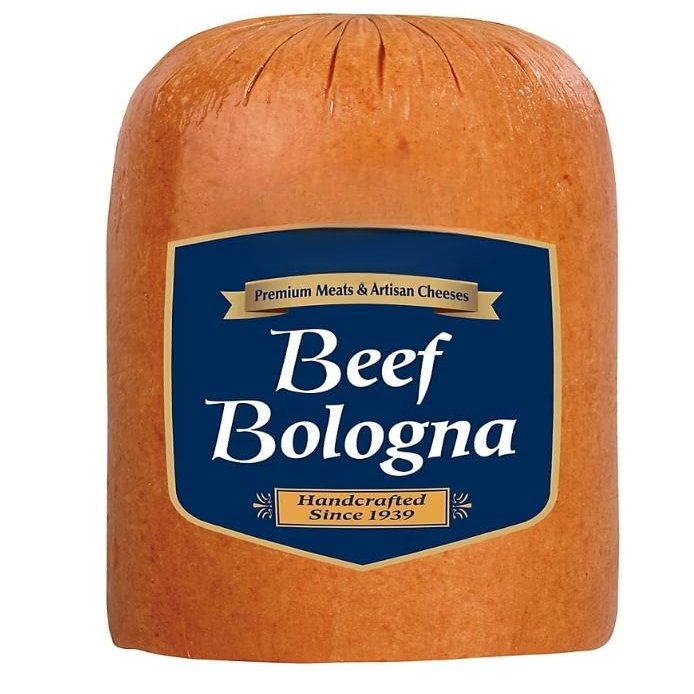 Beef Bologna, Standard Cut, Proudly offering a variety of traditional old-world style lunch meat loaves. Made with premium ingredients and hand-seasoned to perfection. [ 24 oz, 1.5 lb ]