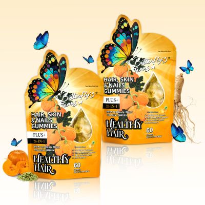 BUTTERFLY'S TEAR Hair Skin & Nails Gummies with Biotin 10000 mcg, Collagen Complex, Supports Healthy HairHair Growth Support for Men & Women & Healthy Skin, Stronger Shiny Nails (120 Count)