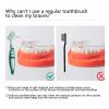 HYUEEWX 1Pcs Denture Brush Toothbrush Dual Delicate Heads Teeth Braces Oral Cleaning for Men Or Women Dedicated Brighten(Purple) view 4