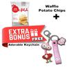 ChickfiliA Sea Salt Waffle Potato Chips 7oz Plus Adorable Keychain (Orginal Waffle + Pink Keychain) view 3