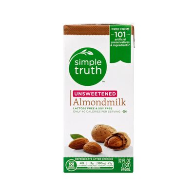 ST Dairy Free Shelf Stable Unsweetened Plain Almond Milk Quart 32 oz
