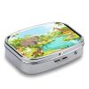 Animals Paradise Pill Organizer Square Pill Case with 2 Compartments Portable Small Pill Box Metal Medicine Box Sealed Pill Container Travel Medicine Organizer view 3