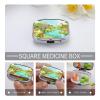 Animals Paradise Pill Organizer Square Pill Case with 2 Compartments Portable Small Pill Box Metal Medicine Box Sealed Pill Container Travel Medicine Organizer view 4