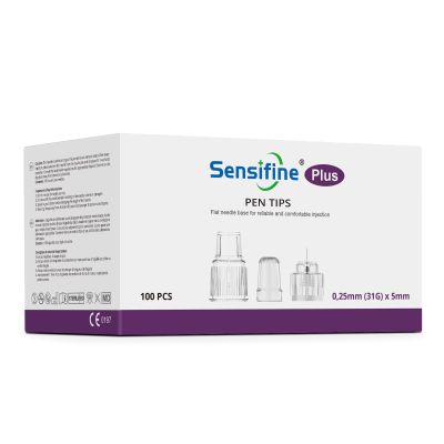 Sensifine Plus Pen Tips 31G x 5mm, Box of 100,Universal Compatibility with most Pen Devices