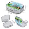 Papercraft Rabbit Pill Organizer Square Pill Case with 2 Compartments Portable Small Pill Box Metal Medicine Box Sealed Pill Container Travel Medicine Organizer view 2