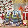 Qewfoju Parisian Cafe With Eiffel Pattern Holiday Gift Bags Christmas Burlap Gift Bags Drawstring for Wedding Party Favors Xmas Gifts Couple Shower Medium view 4