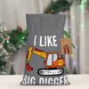 Qewfoju I Like Big Digger Pattern Holiday Gift Bags Christmas Burlap Gift Bags Drawstring for Wedding Party Favors Xmas Gifts Couple Shower Small view 2