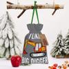 Qewfoju I Like Big Digger Pattern Holiday Gift Bags Christmas Burlap Gift Bags Drawstring for Wedding Party Favors Xmas Gifts Couple Shower Small view 3