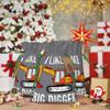 Qewfoju I Like Big Digger Pattern Holiday Gift Bags Christmas Burlap Gift Bags Drawstring for Wedding Party Favors Xmas Gifts Couple Shower Small view 4