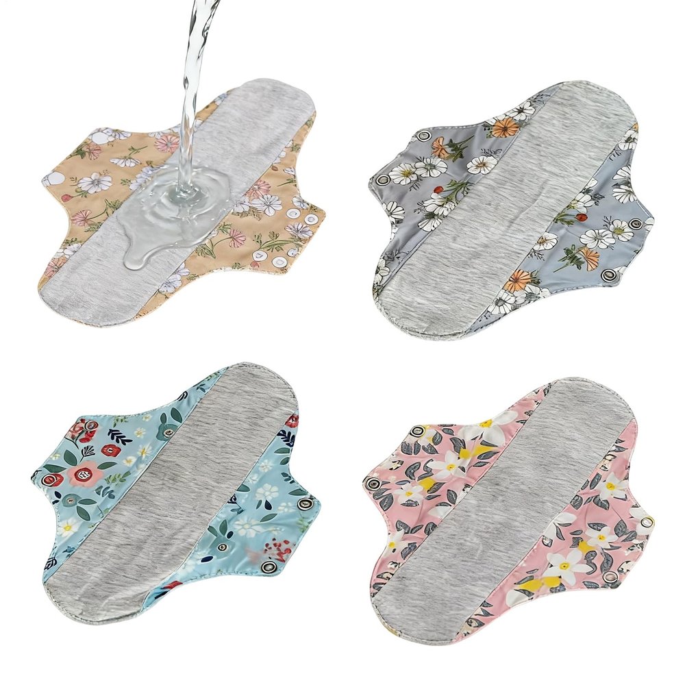 4pcs Leak-Proof Waterproof Washable in-Continence Pads | Washable Pads for Women | Eco-Friendly, Underwear, Comfortable Breathable for Women, Elderly Care & Mobility Support
