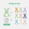 90 Pack Bunny Stickers for Kids, Cute Floral Rabbit Stickers for Classroom Rewards, Preschool Activities, Party Favors, Scrapbook Crafts, 2 Inch view 2